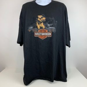 Harley Davidson Men Black Dog 5XL SS T-Shirt